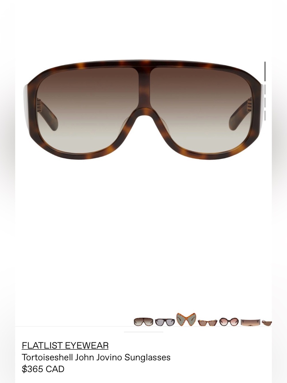 Tortoiseshell Flatlist Shield Sunglasses